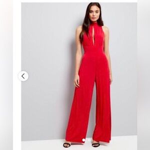 Fiesta Red High Neck Front Tie Jumpsuit size S